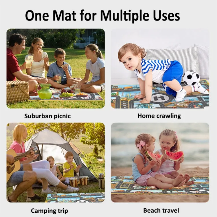 130 x 100cm Engineering Parking Scene Play Mat Outdoor Picnic Beach Mat