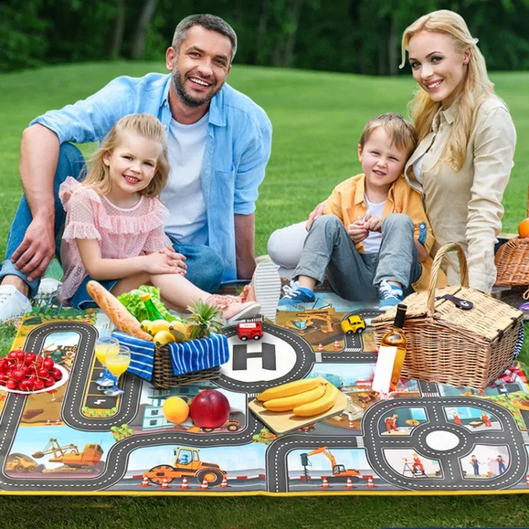 130 x 100cm Engineering Parking Scene Play Mat Outdoor Picnic Beach Mat
