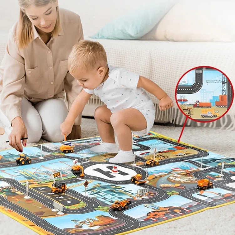 130 x 100cm Engineering Parking Scene Play Mat Outdoor Picnic Beach Mat