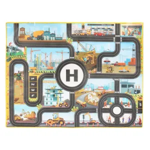 130 x 100cm Engineering Parking Scene Play Mat Outdoor Picnic Beach Mat