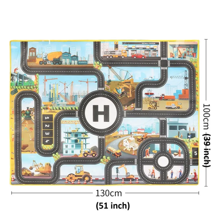 130 x 100cm Engineering Parking Scene Play Mat Outdoor Picnic Beach Mat