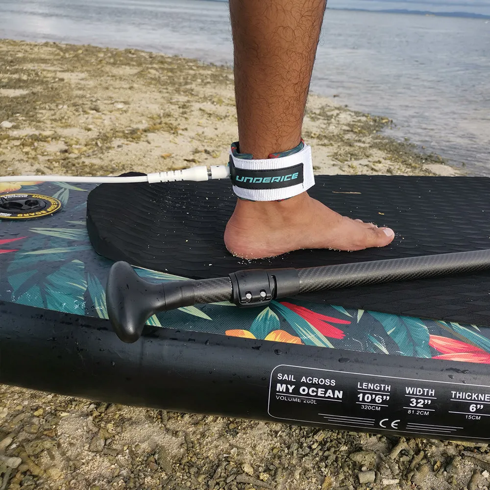 7MM 11 10FT Surfing Elastic Coiled SUP Paddle Leash Surfboard Ankle