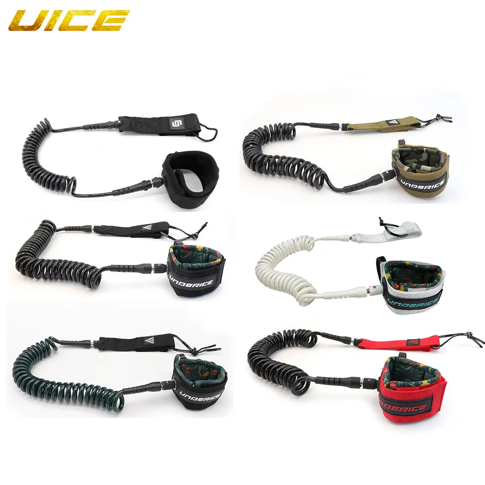 7MM 11 10FT Surfing Elastic Coiled SUP Paddle Leash Surfboard Ankle