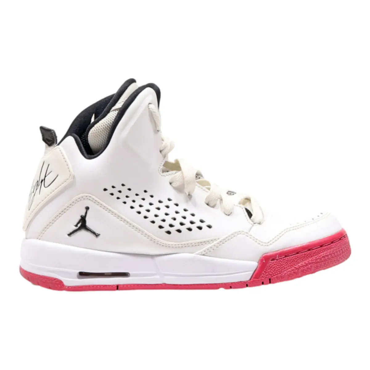 AIR JORDAN High Top Trainers White Leather Girls UK 4