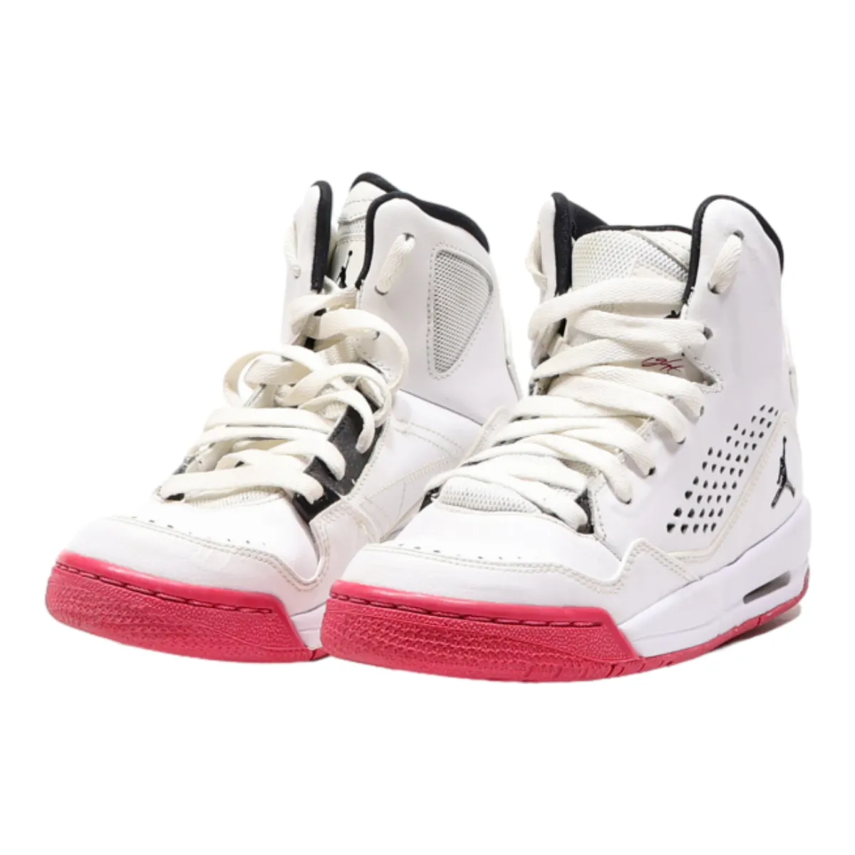 AIR JORDAN High Top Trainers White Leather Girls UK 4