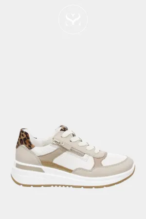 ARA 12-57702 NATURAL AND LEOPARD WEDGE TRAINERS