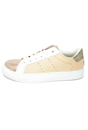 Beige Faux Suede Trainers