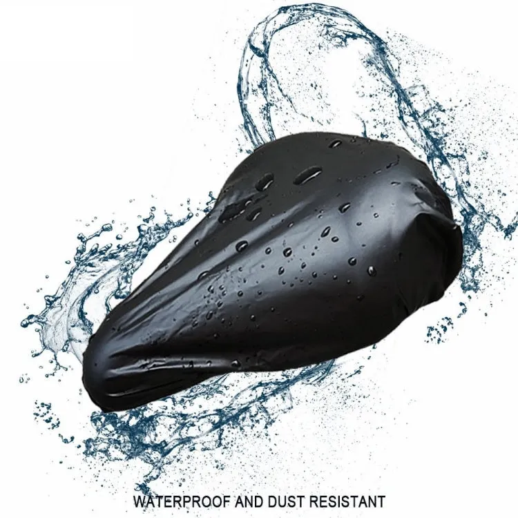 Bicycle Saddle Waterproof Cover Bicycle Seat PVC Waterproof Seat Cover Hot Pressed Rain Cover, Size: Small(Black)