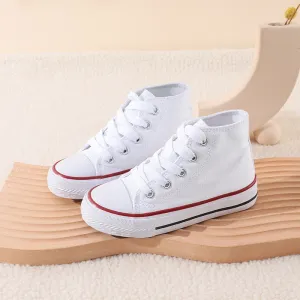 Boys & Girls White Lace Up High Top Trainers