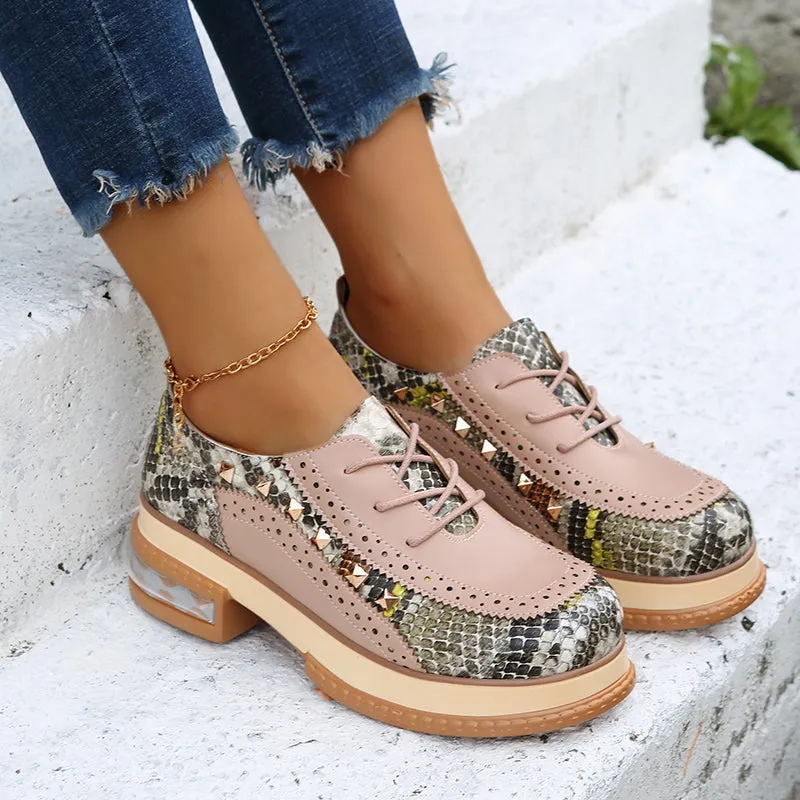 British Style Oxfords Round Shoes For Women