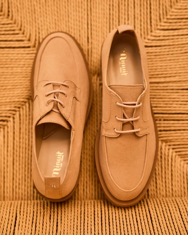 Camden Vegan Suede Recycled Lace Ups | Latte