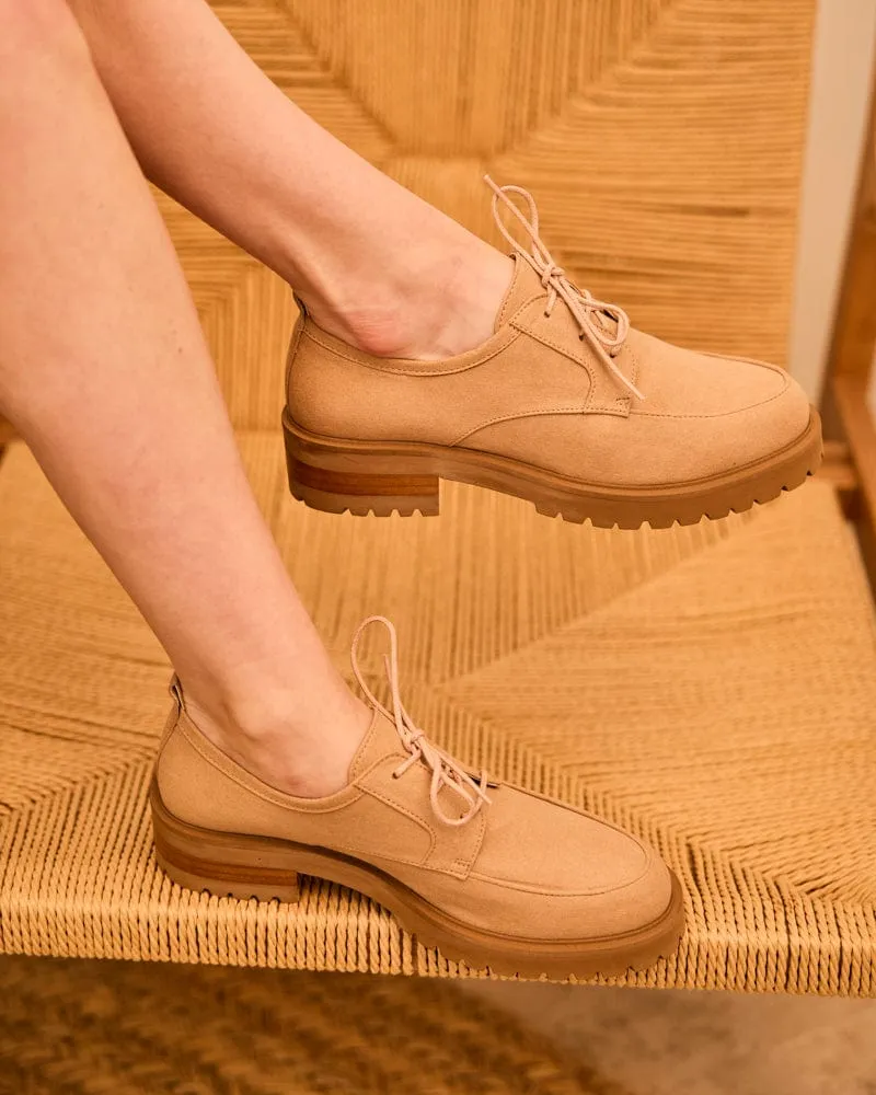 Camden Vegan Suede Recycled Lace Ups | Latte