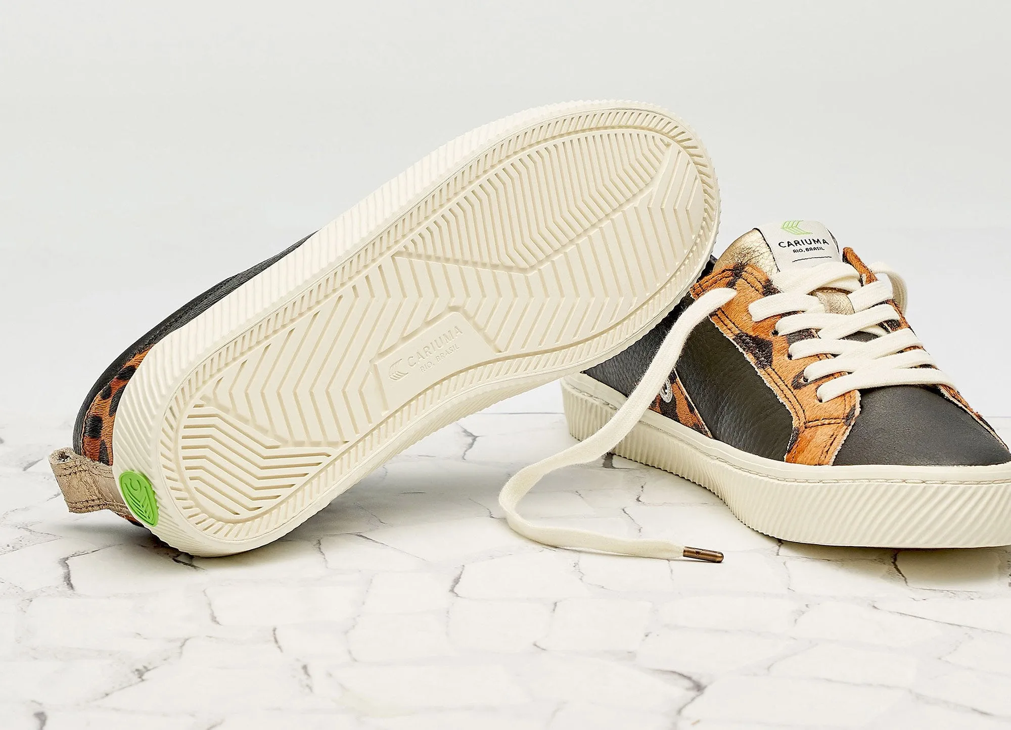 CATIBA Low Black/Leopard Premium Leather Sneaker Women