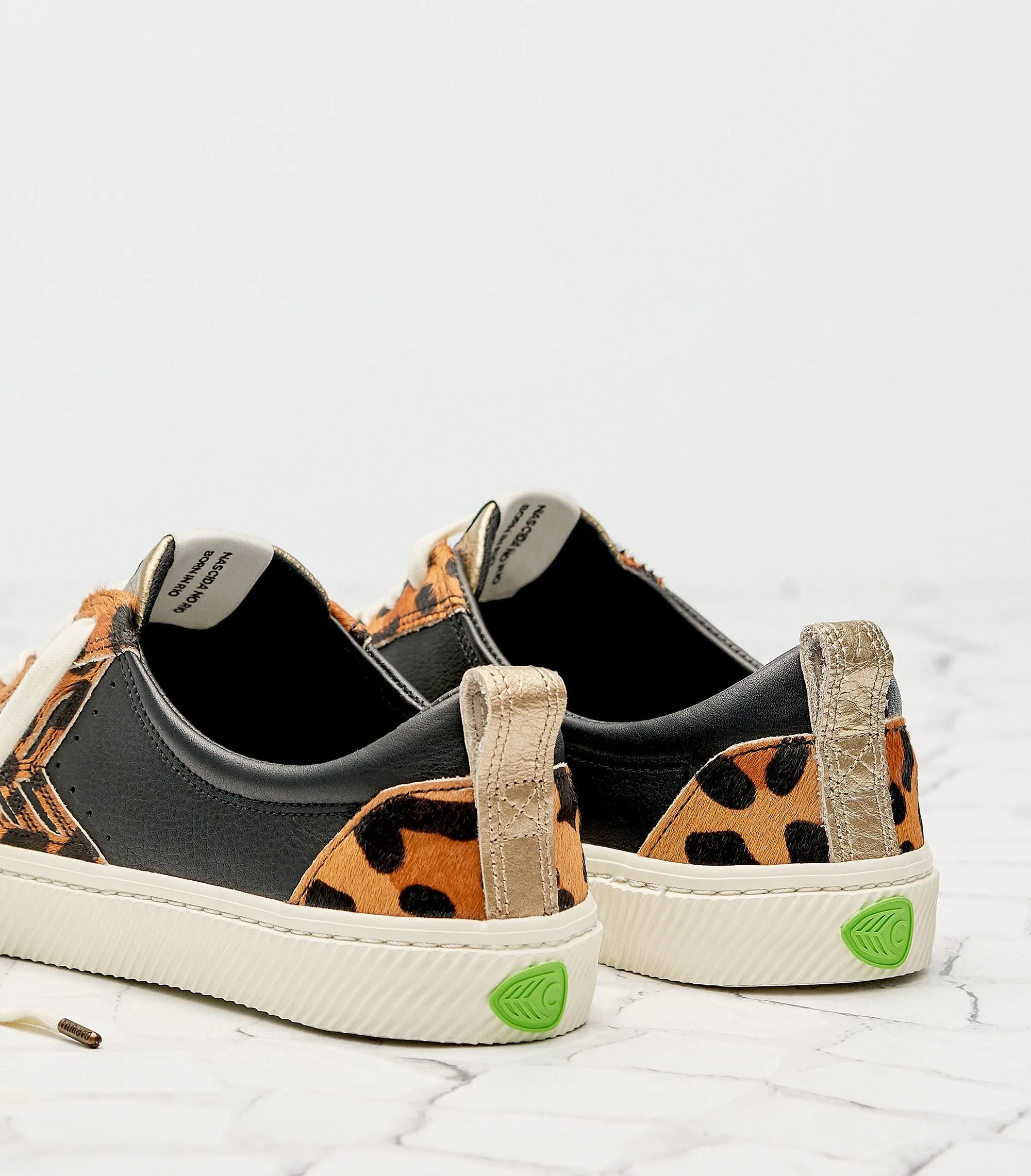 CATIBA Low Black/Leopard Premium Leather Sneaker Women