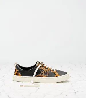 CATIBA Low Black/Leopard Premium Leather Sneaker Women