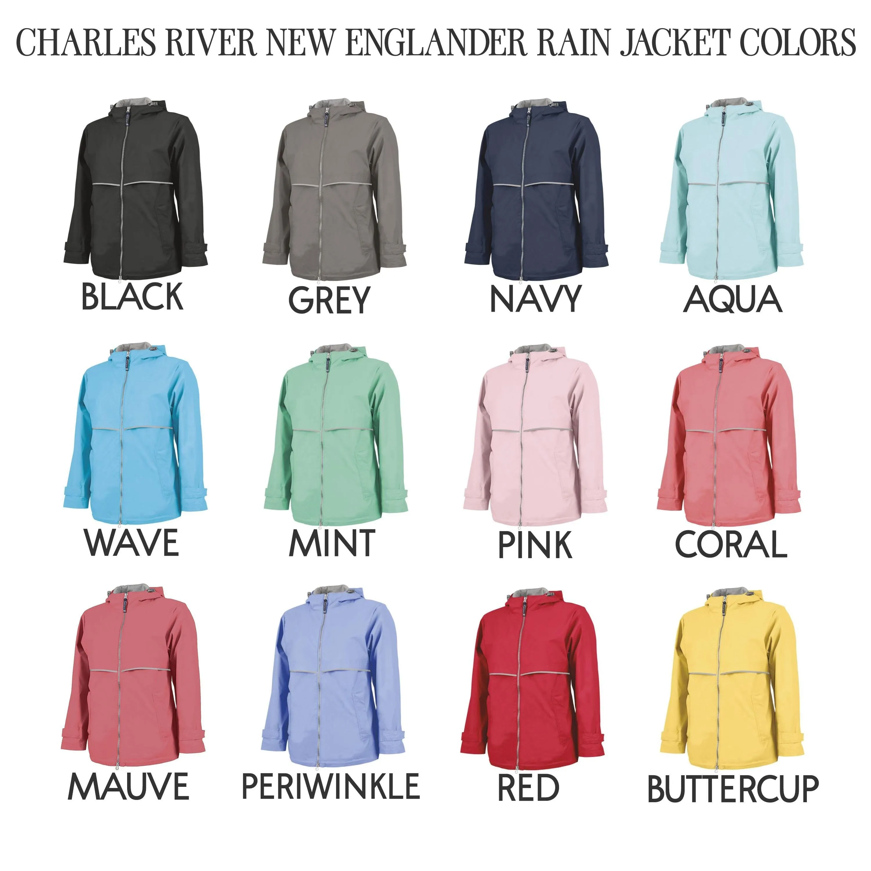 Charles River New Englander Rain Jacket Monogrammed for Women