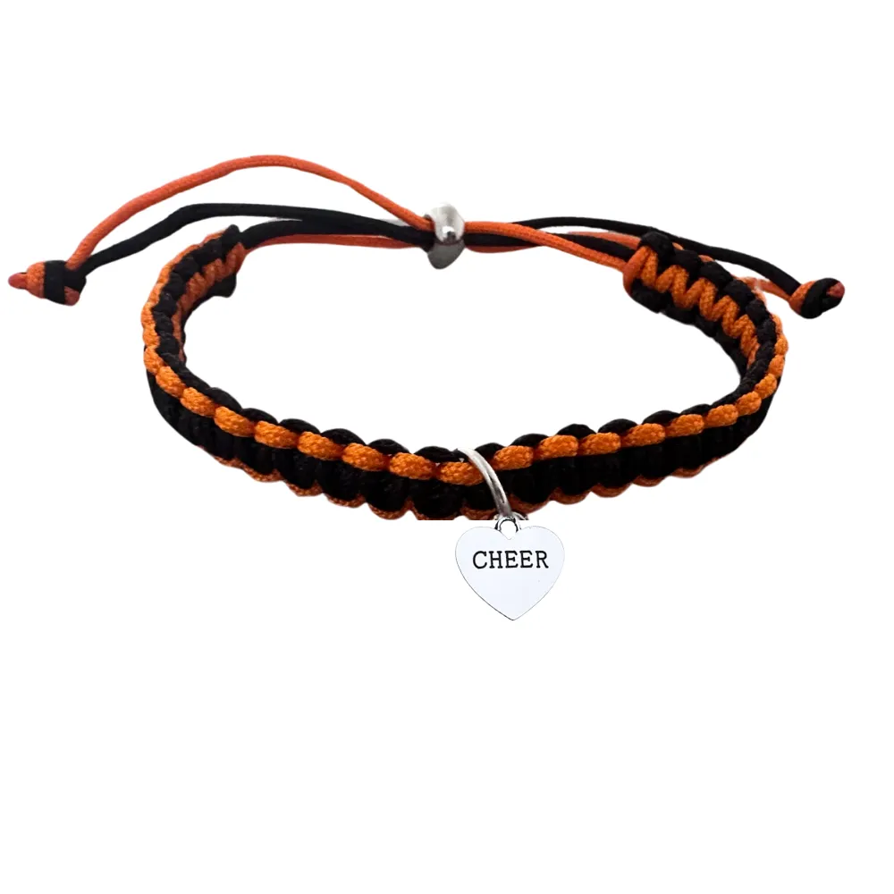 Cheer Charm Multi Colored Rope Bracelet - Pick Colors