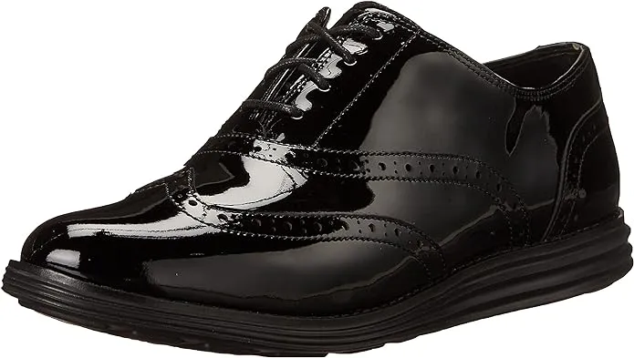Cole Haan ORIGINALGRAND Wingtip II Oxford Black Patent Leather/Black Waterproof