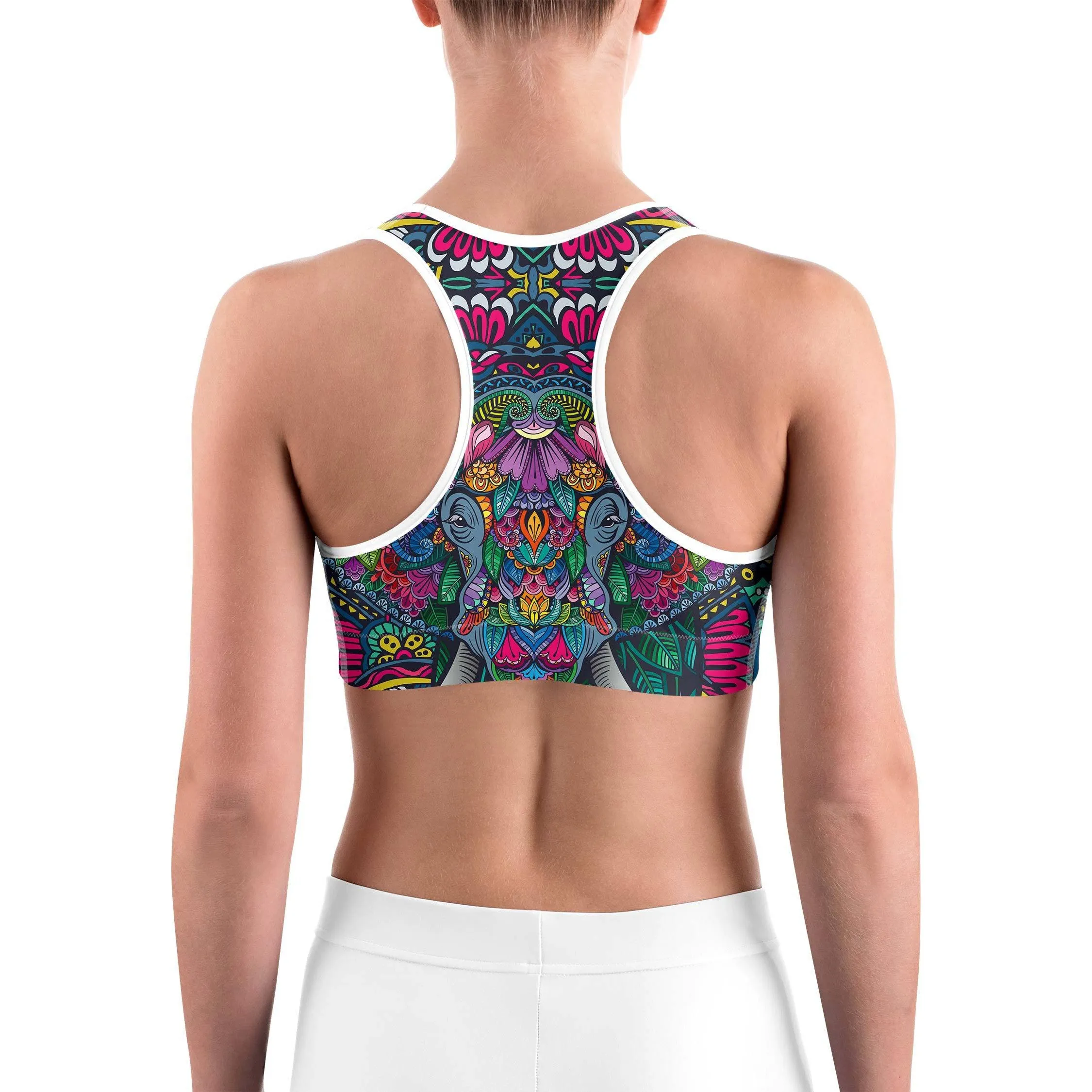 Colorful Elephant Sports bra