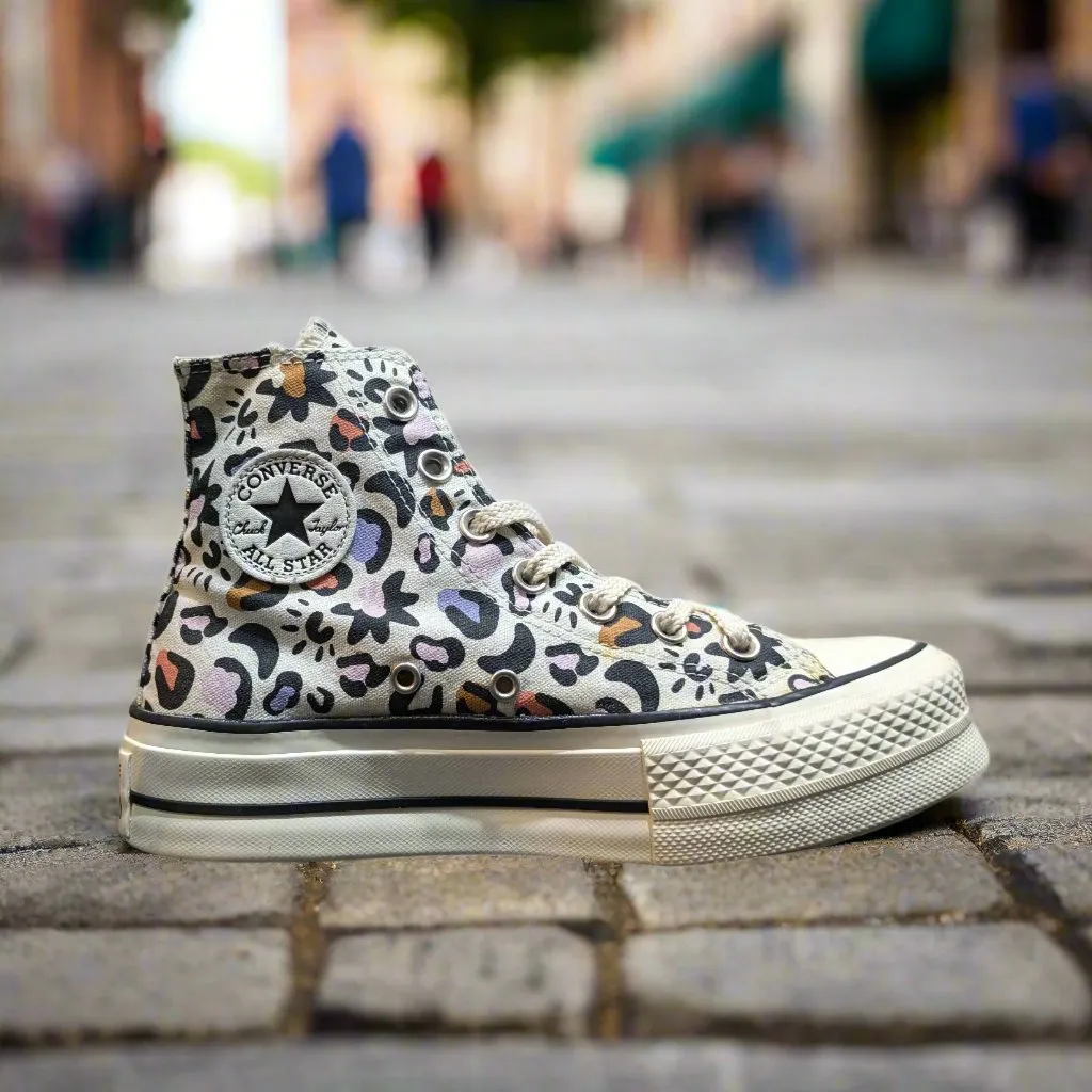 Converse Chuck Taylor All Star Mystic World Lift Hi-Top Trainers in Egret/Multi Size UK 4 / EU 36.5 / US 6