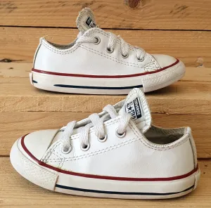 Converse Chuck Taylor OX Low Leather Kids Trainers UK7/US7/E23 735892C White/Red