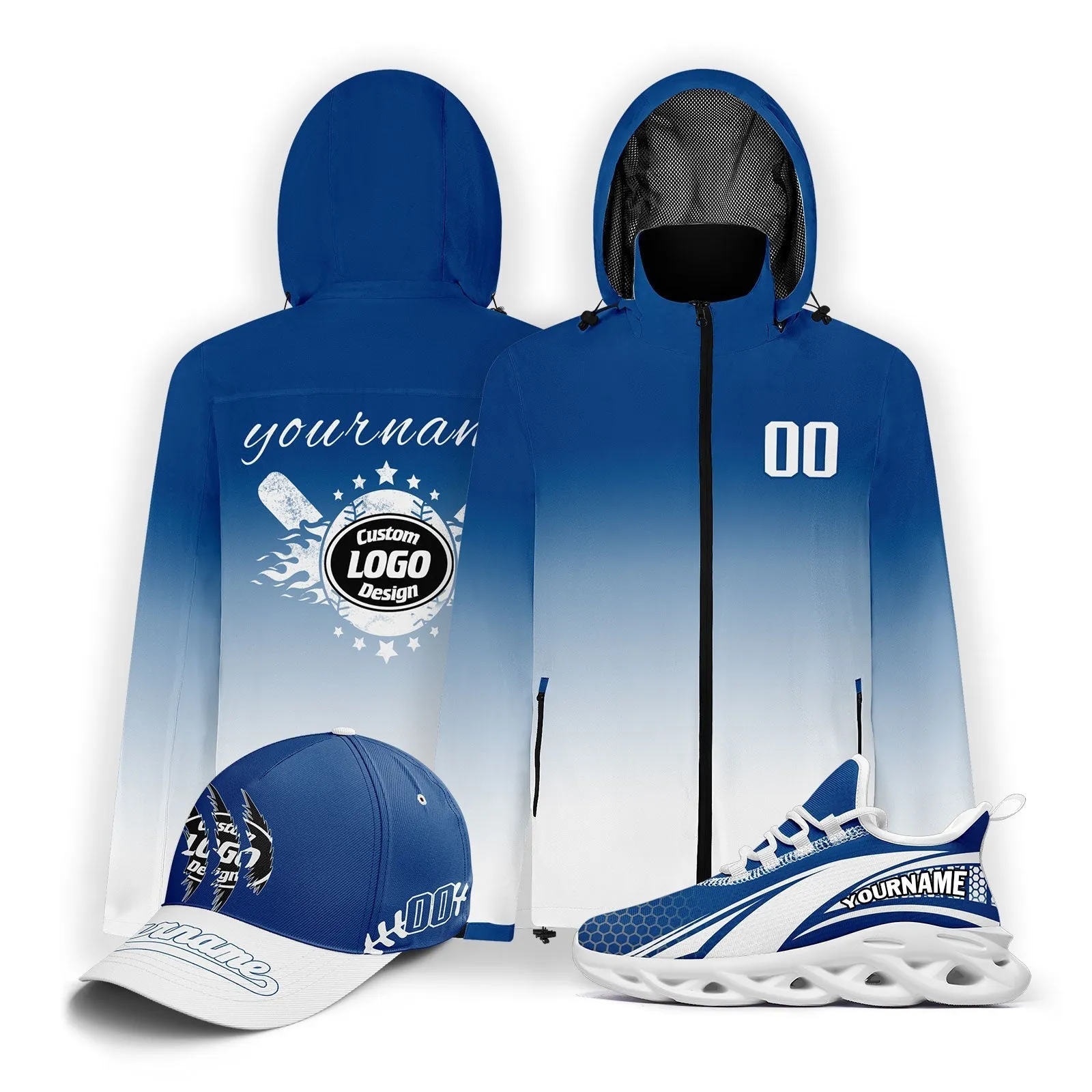 Custom Baseball Outerwear Hat and Shoes Combo Offer Personalized Combo ZH-E025023-13