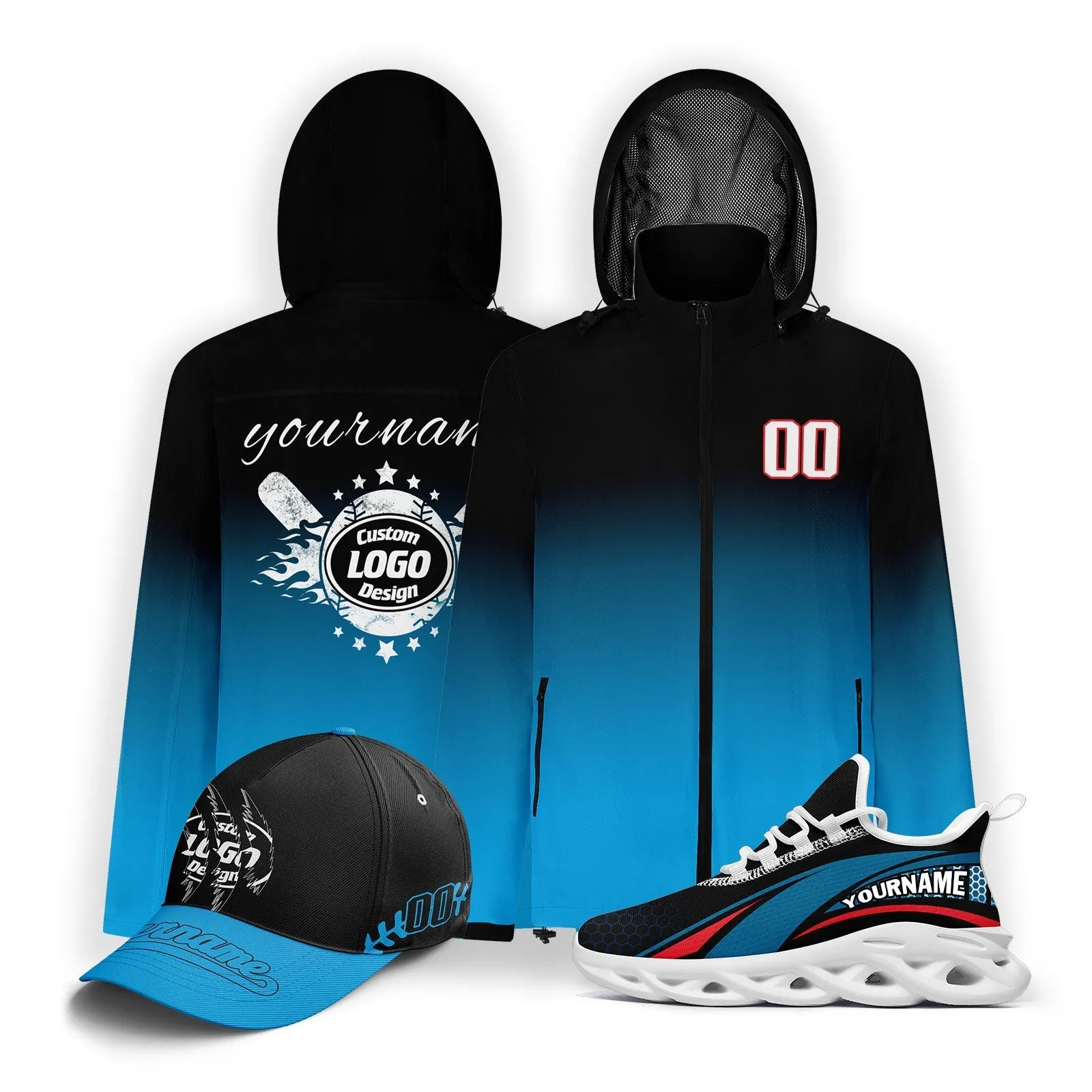 Custom Baseball Outerwear Hat and Shoes Combo Offer Personalized Combo ZH-E025023-16