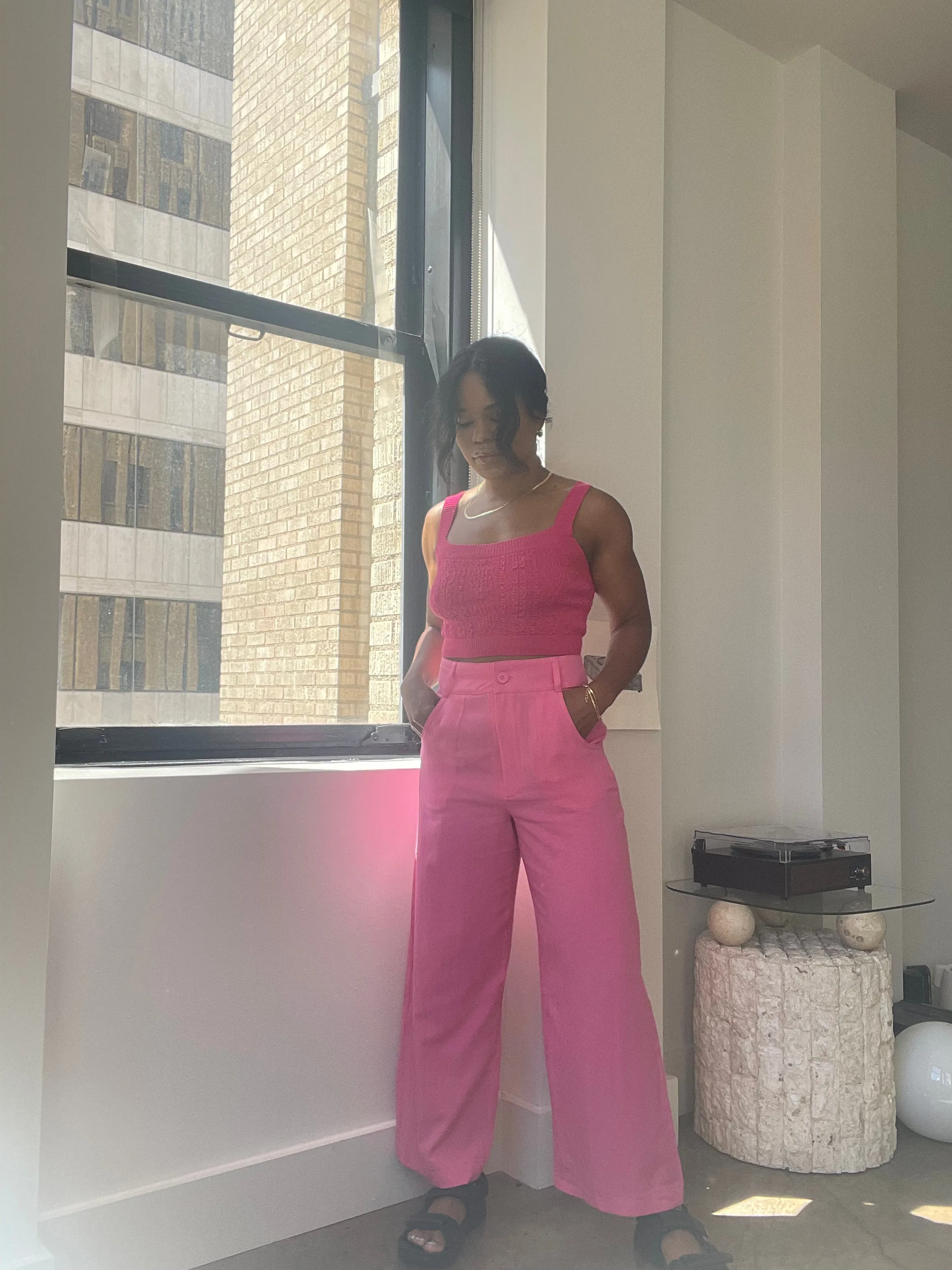 Dana Ultra Lightweight Cotton Pants In Pink