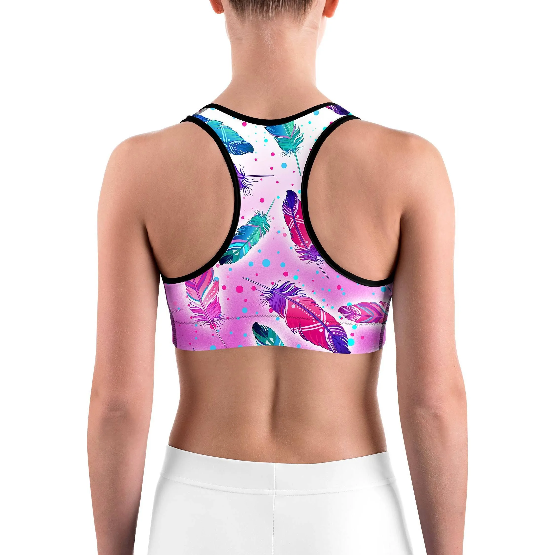 Dreamy Falling Feathers Sports bra