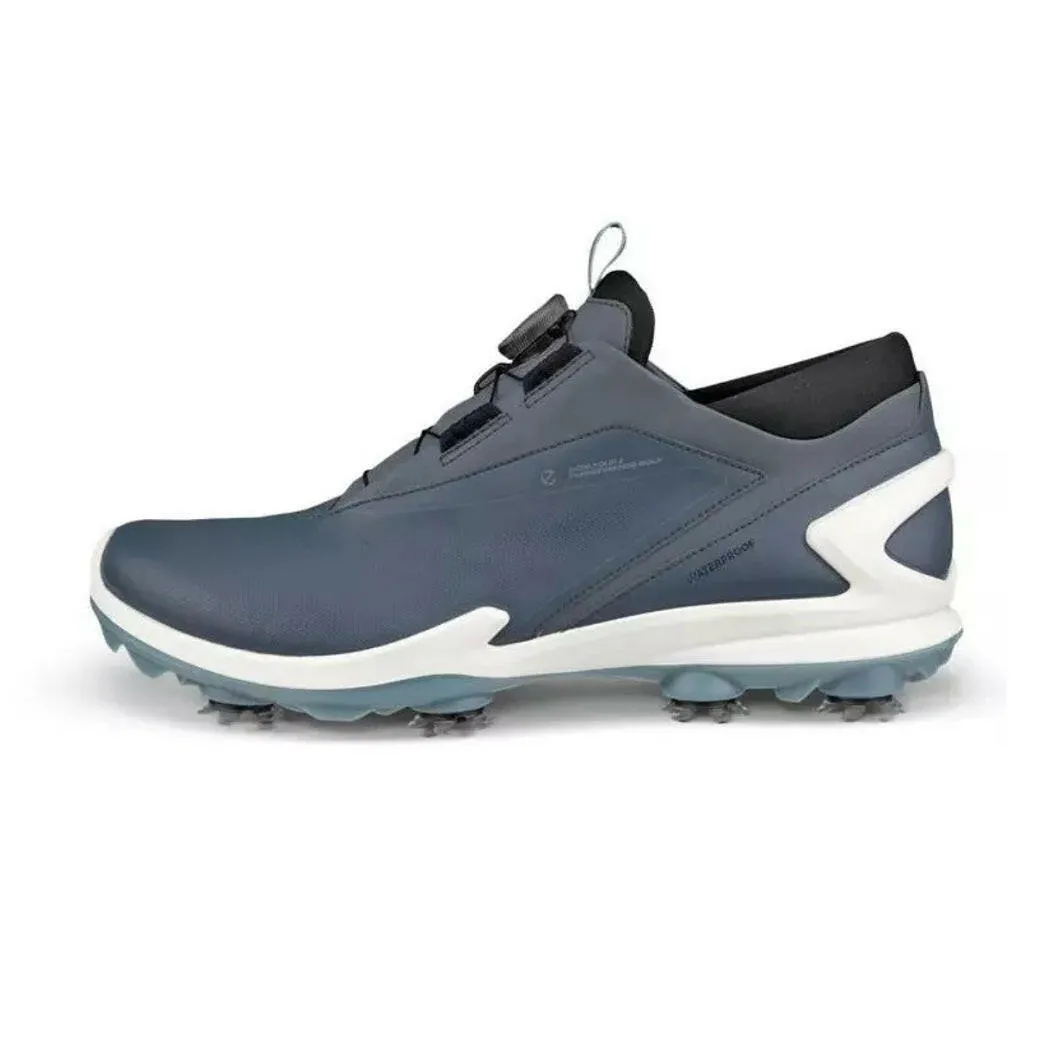 ECCO Men`s Waterproof Golf Shoes - Biom Tour Boa - Pavement - All Sizes