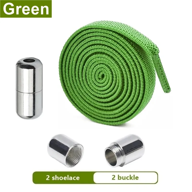Elastic Flat Shoelaces No Tie laces Metal Lock Creative Kids Adult Sneakers Shoelace Lazy Laces
