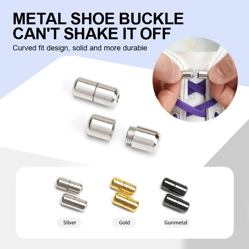 Elastic Flat Shoelaces No Tie laces Metal Lock Creative Kids Adult Sneakers Shoelace Lazy Laces