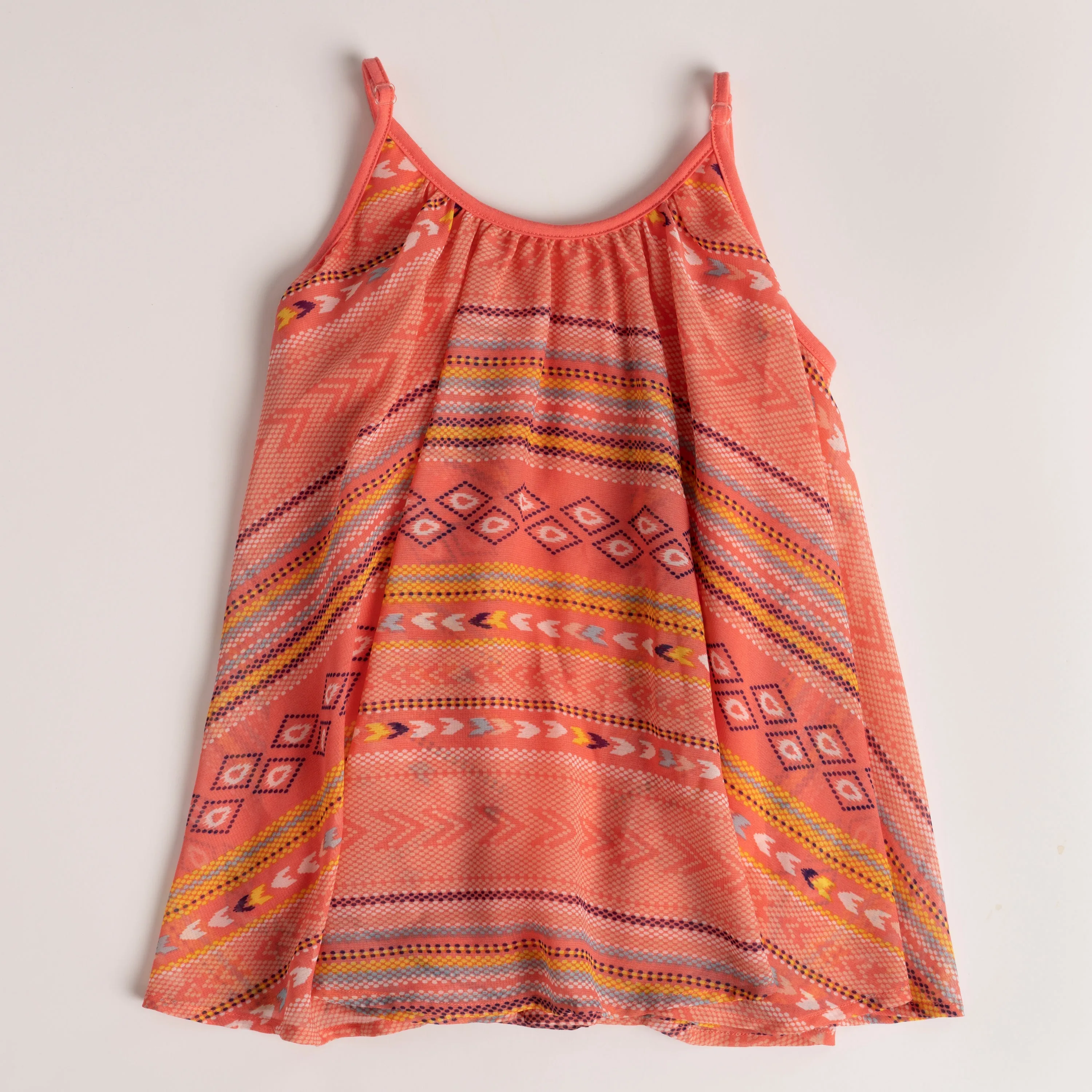 Ethnic Hi Lo Chiffon Tank
