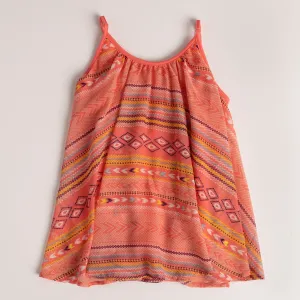 Ethnic Hi Lo Chiffon Tank