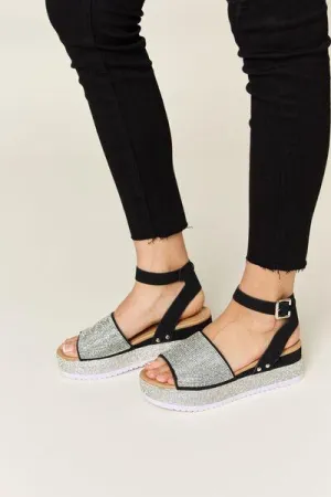 Forever Link Ankle Strap Rhinestone Wedge Sandals