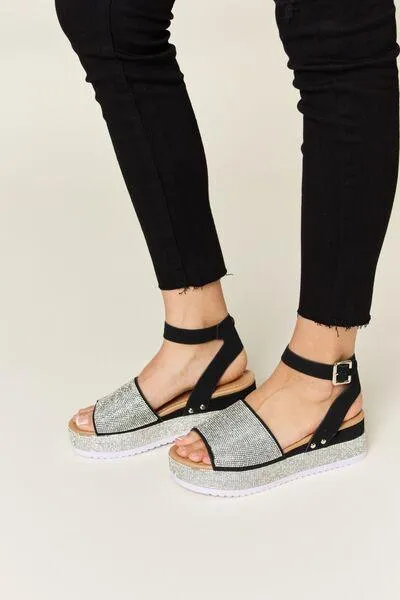 Forever Link Ankle Strap Rhinestone Wedge Sandals