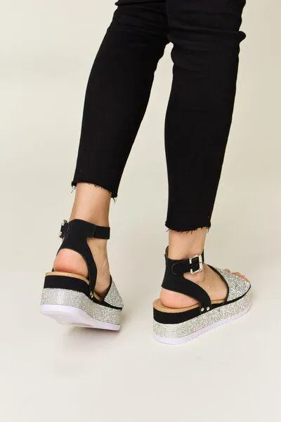 Forever Link Ankle Strap Rhinestone Wedge Sandals