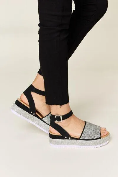 Forever Link Ankle Strap Rhinestone Wedge Sandals