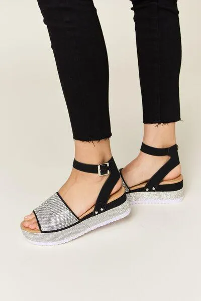 Forever Link Ankle Strap Rhinestone Wedge Sandals