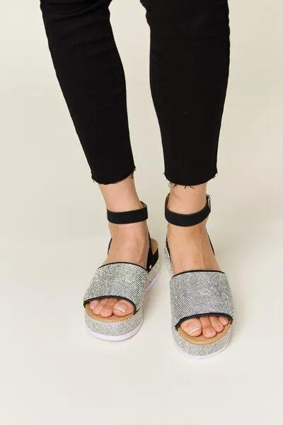 Forever Link Ankle Strap Rhinestone Wedge Sandals