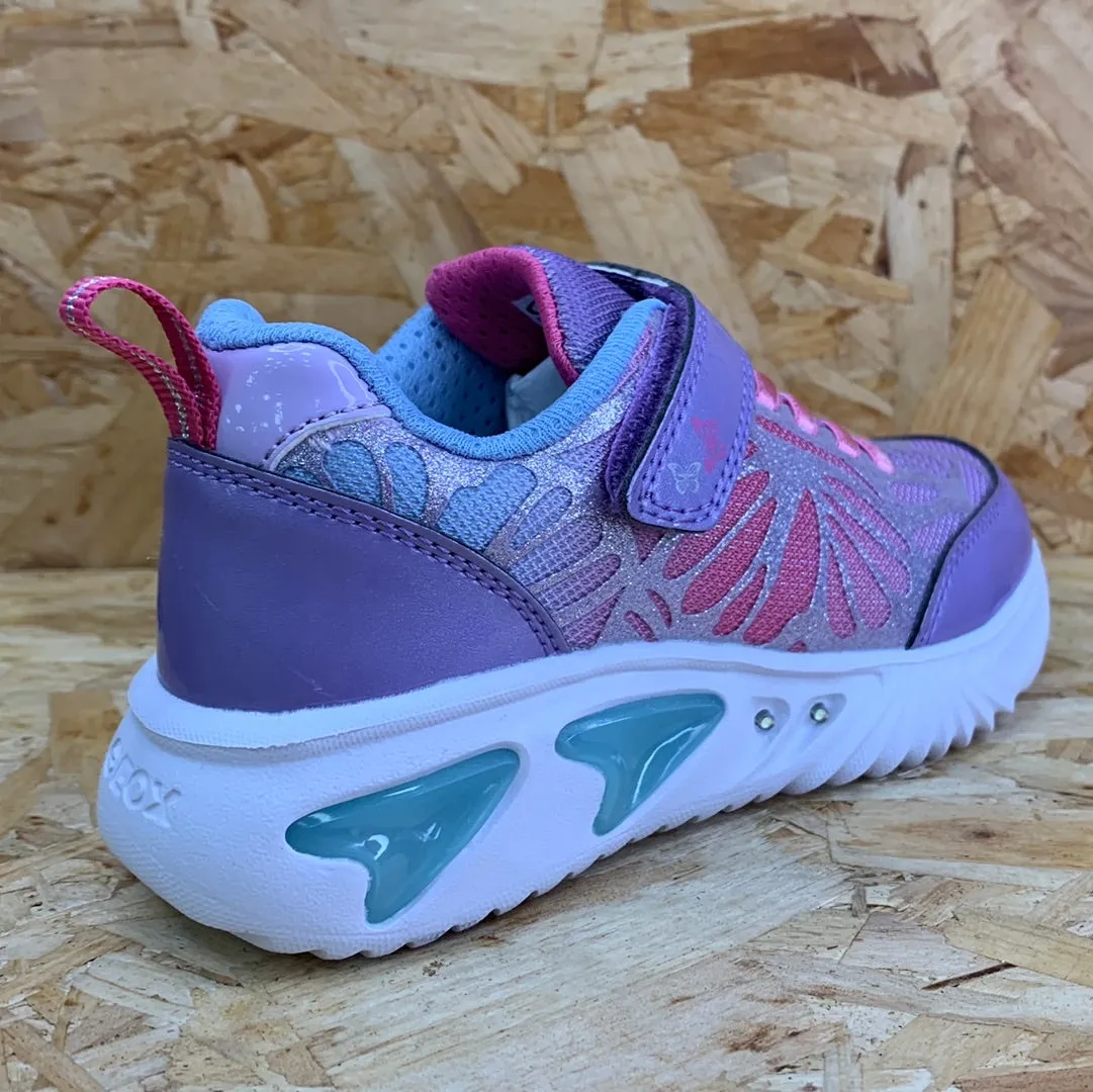Geox Kids Assister Light Up Trainers - Light Violet / Watersea