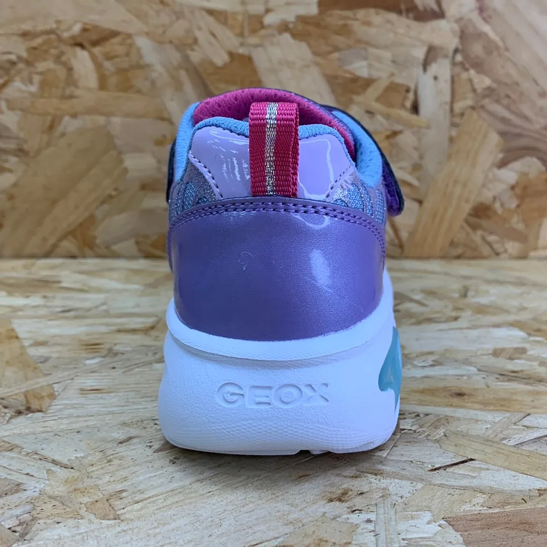 Geox Kids Assister Light Up Trainers - Light Violet / Watersea