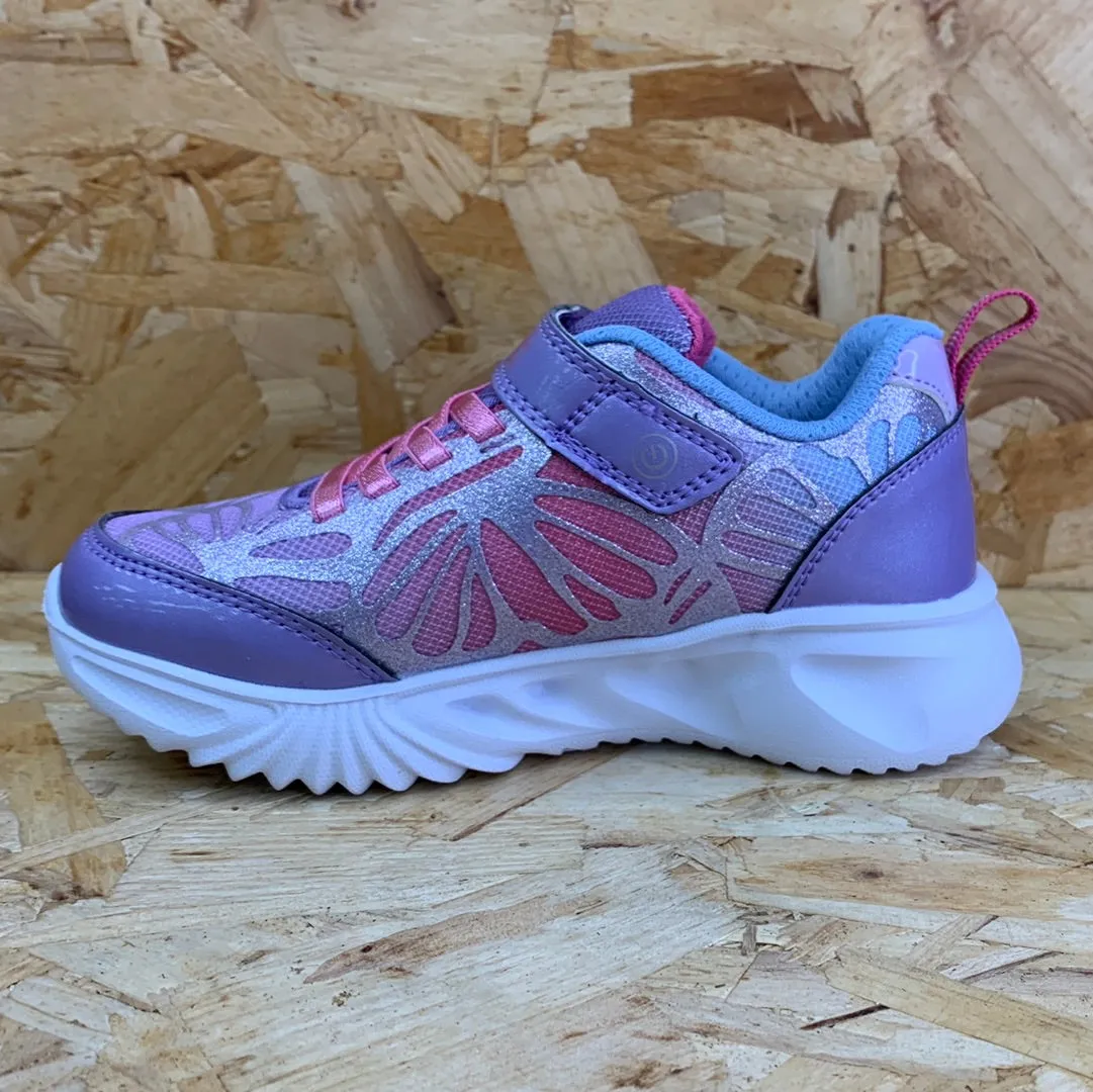 Geox Kids Assister Light Up Trainers - Light Violet / Watersea