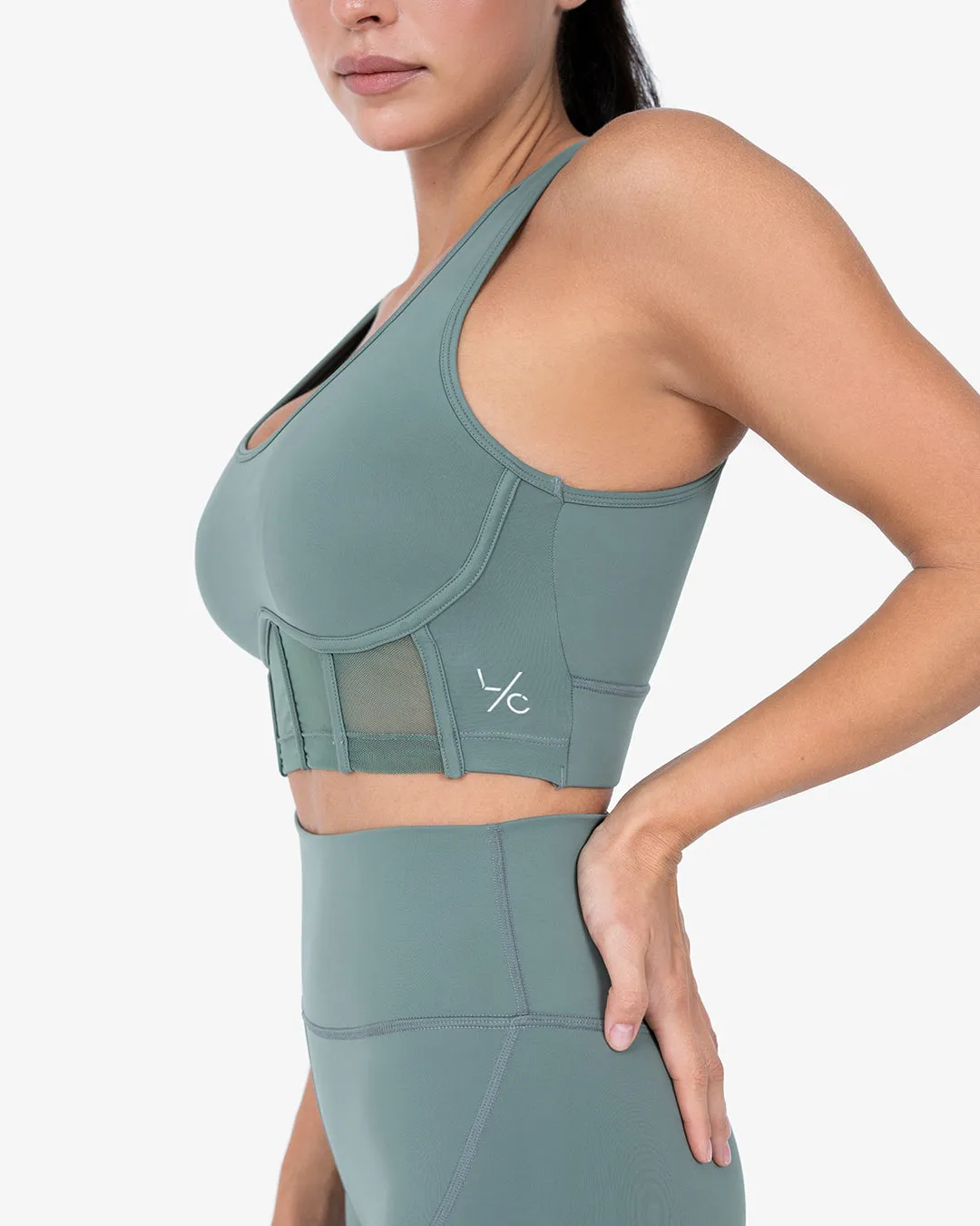 Glide Active Mesh Corset Bra Forest Green FINAL SALE