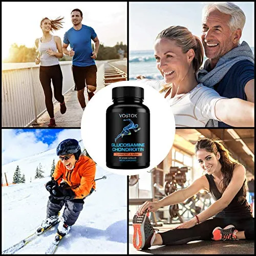 Glucosamine Chondroitin with Turmeric MSM Boswellia - Natural Joint Pain Relief Supplements for Men and Women - Anti-Inflammatory, Cartilage Building, Non-GMO and Gluten Free - 90 Capsules