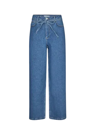 Isolde Solid Pants - Distressed Blue