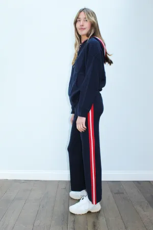 JU Side Swipe Cashmere Joggers in Navy
