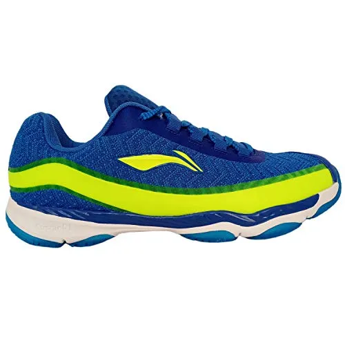 Li-Ning RangerLiteIII Non-Marking Premium Badminton Shoes - Blue/Lime, 6 UK