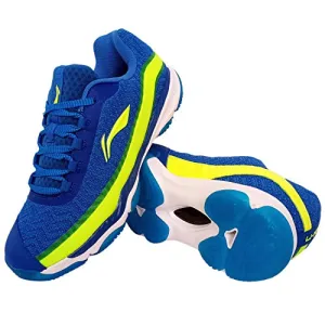 Li-Ning RangerLiteIII Non-Marking Premium Badminton Shoes - Blue/Lime, 6 UK