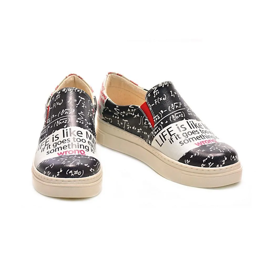Life is Like Math Slip on Sneakers Shoes NVN112